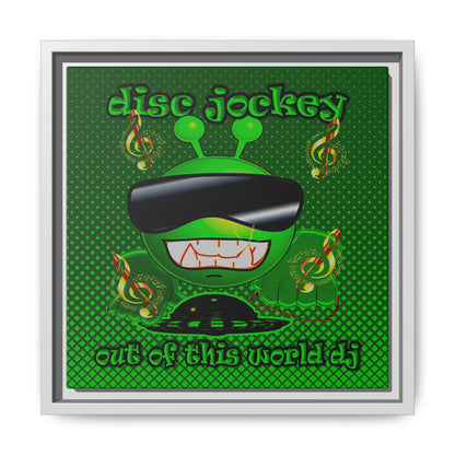 disc jockey - framed canvas art (logo green)