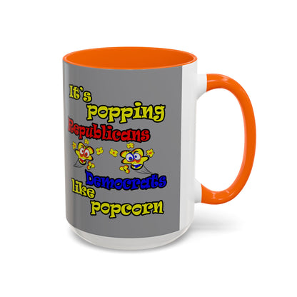 popping like popcorn - Accent Mug (grey)