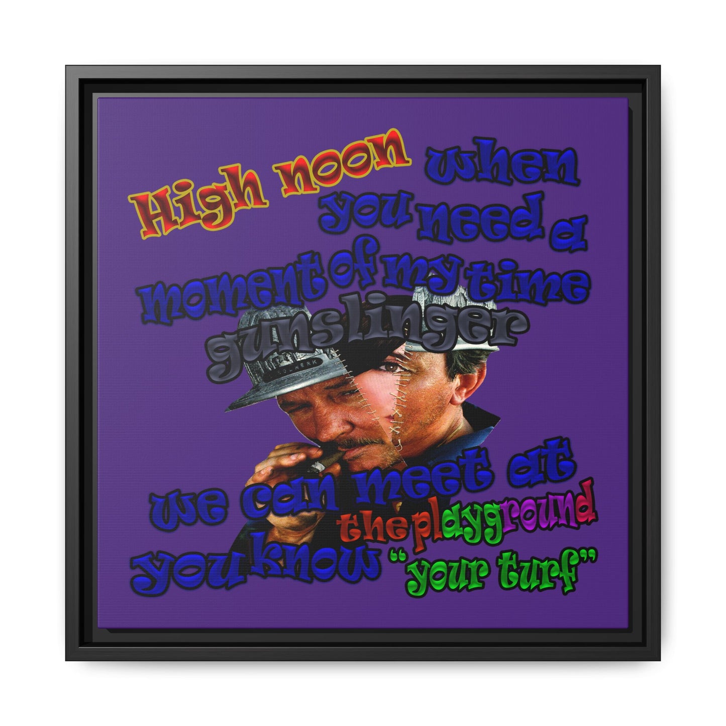 high noon - framed canvas art (purple)