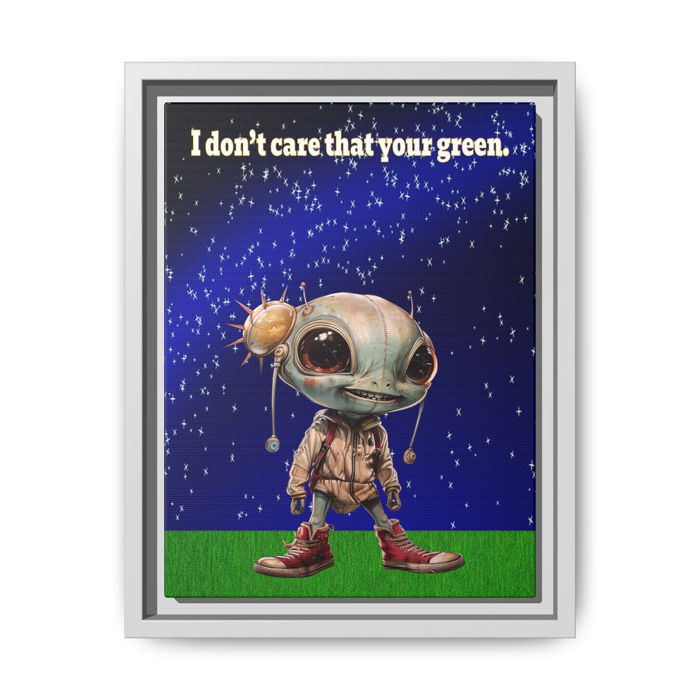 I don't care that your green - framed canvas art ('snoops' background)