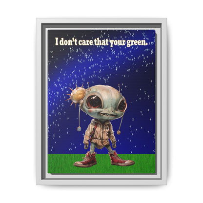 I don't care that your green - framed canvas art ('snoops' background)