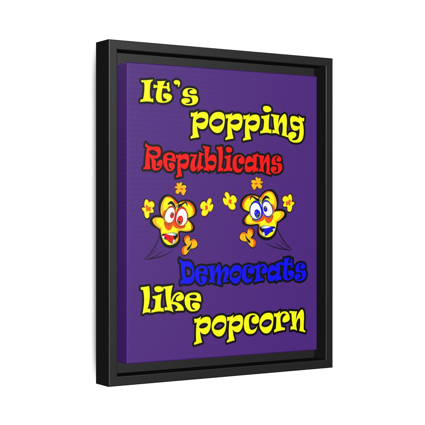 popping like popcorn - framed canvas art (purple)