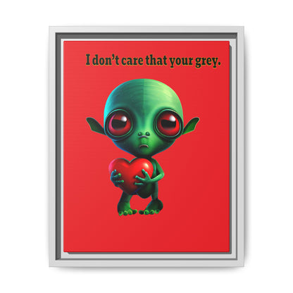 I don't care that your grey - framed canvas art (red)