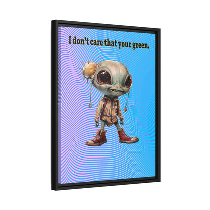 I don't care that your green - framed canvas art (light blue-purple wave)