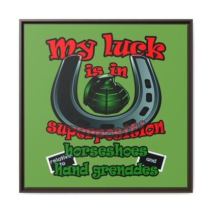 my luck - framed canvas art (green)