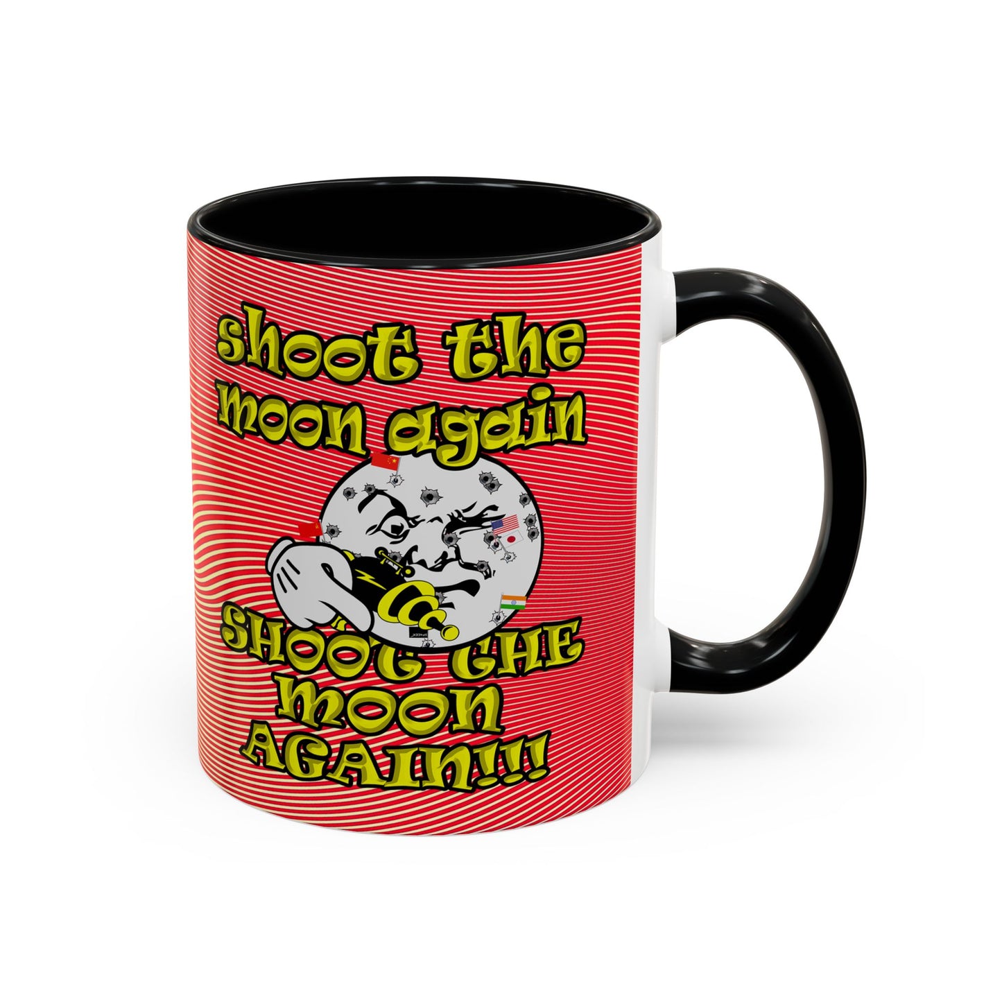 shoot the moon again - Accent Mug (yellow-orange wave)