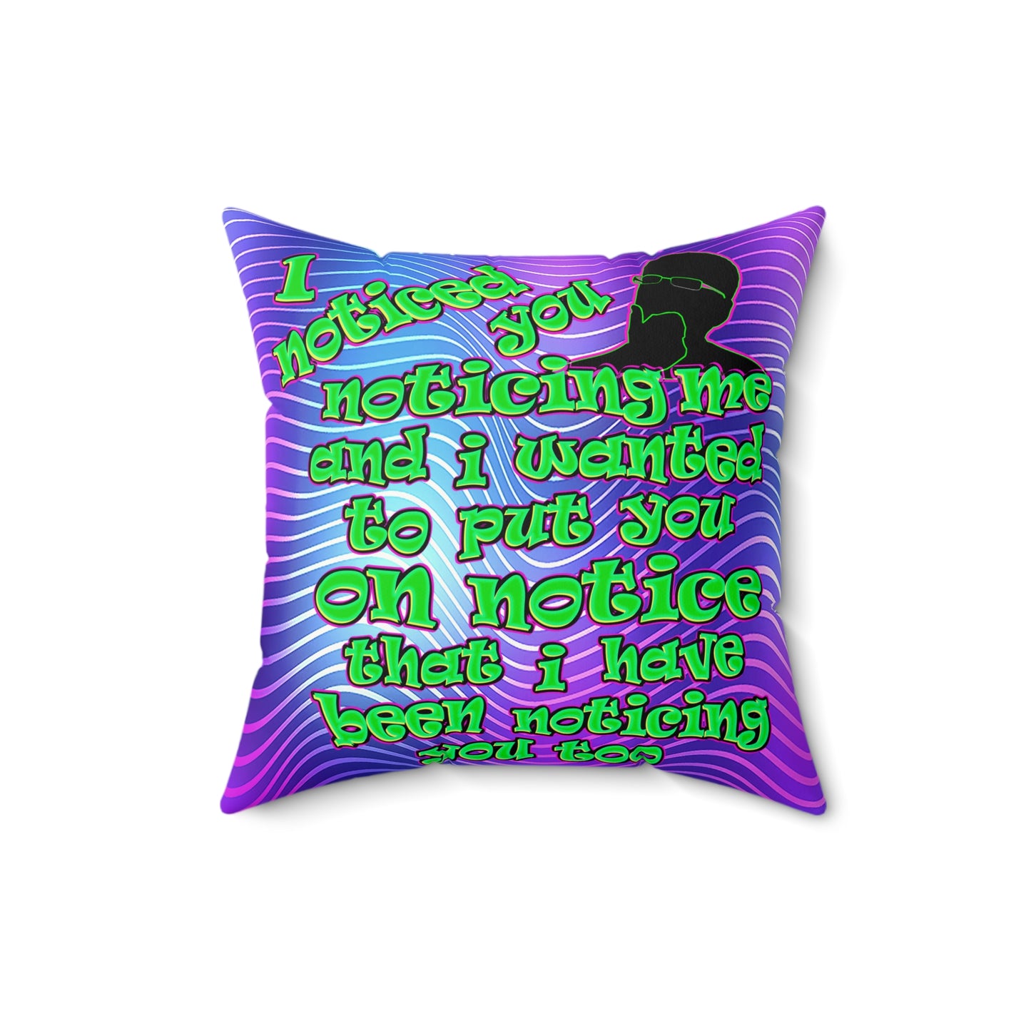 noticed you noticing - Faux Suede Square Pillow - (purple wave)