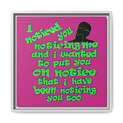 noticed you noticing - framed canvas art (pink)