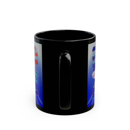 drop the beat - Black Mug (blue-white wave)