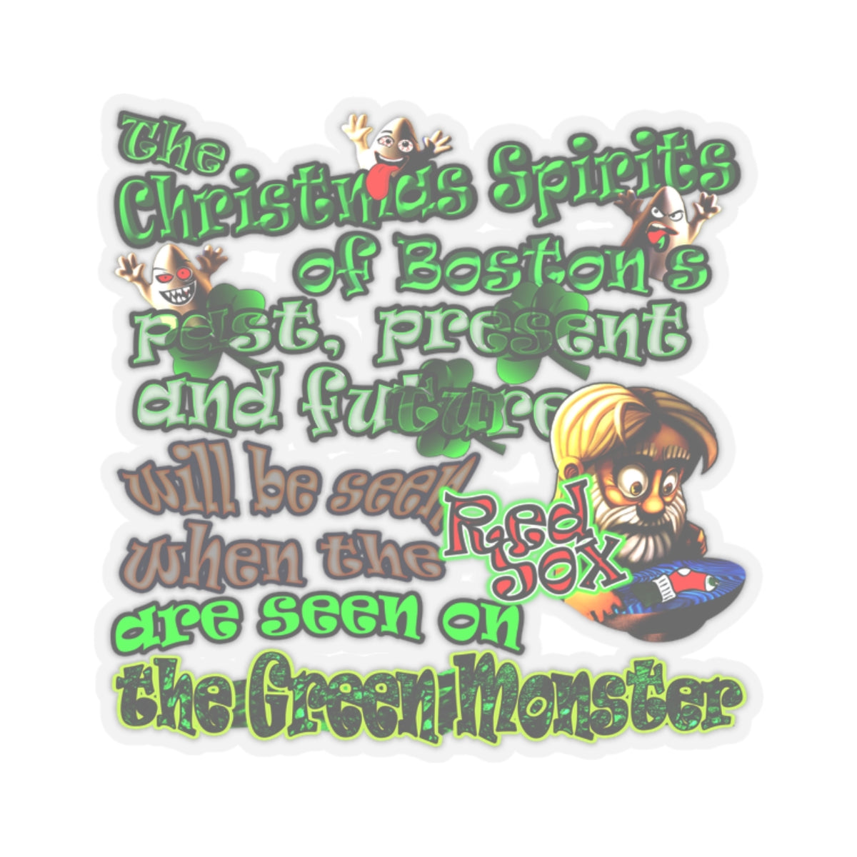 christmas spirits of boston - Kiss-Cut Stickers