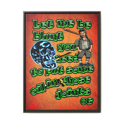 og - framed canvas art (burnt orange)