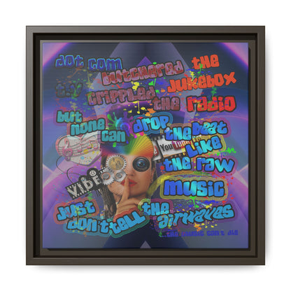 drop the beat - framed canvas art (grey-pink wave)