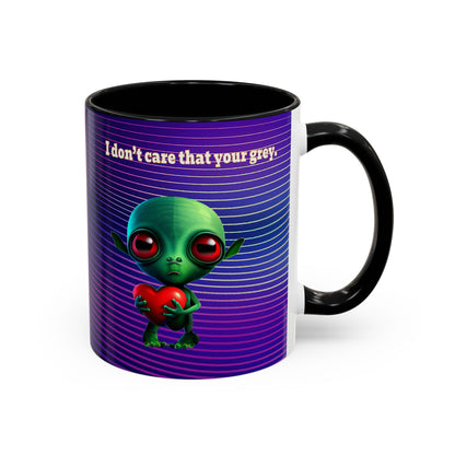I don't care that your grey - Accent Mug (purple wave)