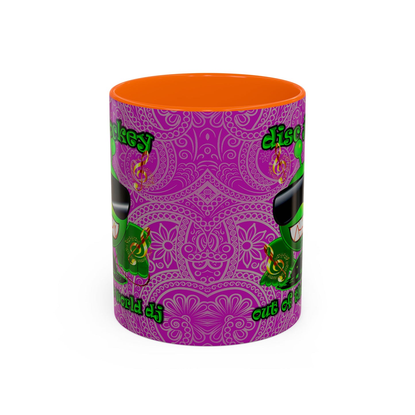 disc jockey - Accent Mug (pink swirl)