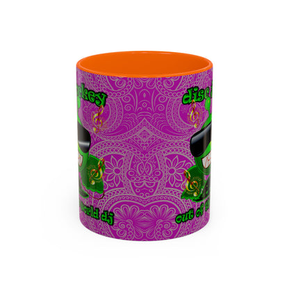disc jockey - Accent Mug (pink swirl)