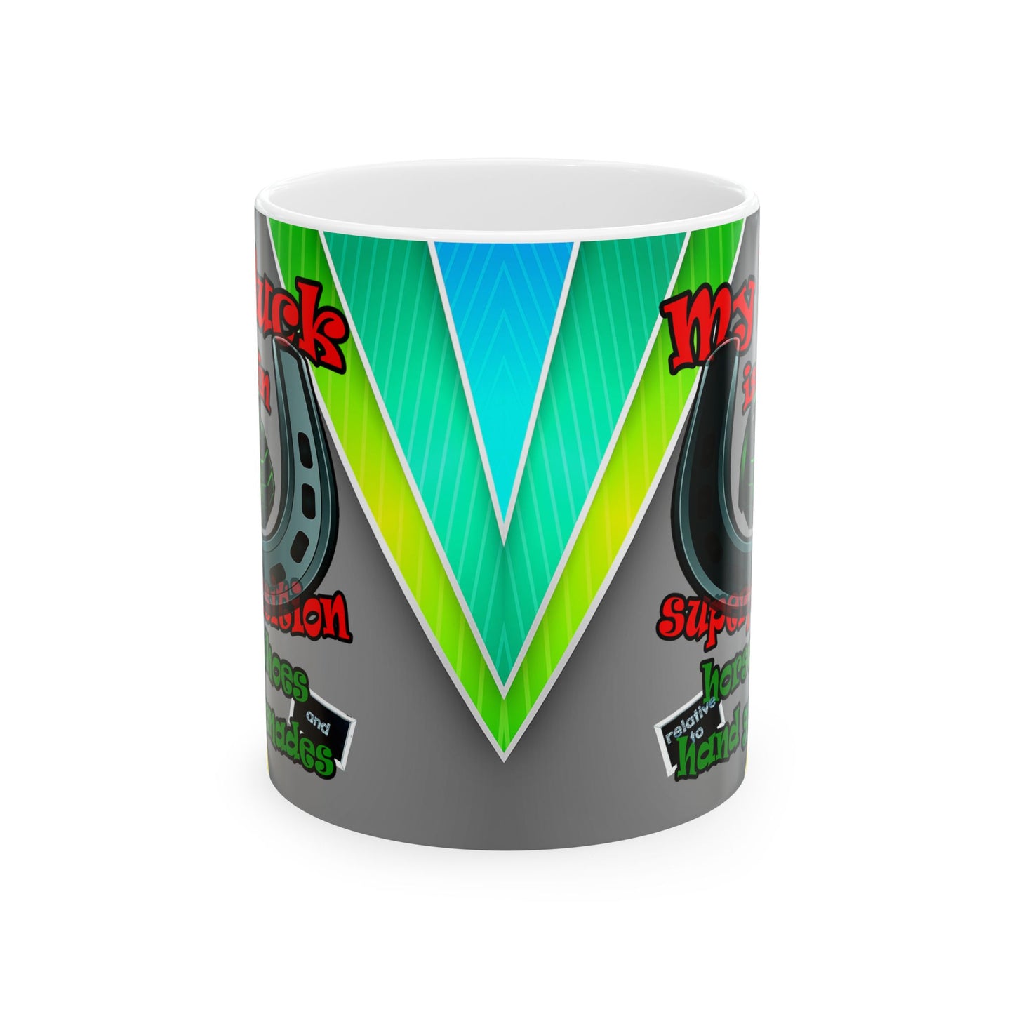 my luck - White Mug (rainbow split)