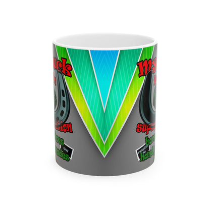 my luck - White Mug (rainbow split)
