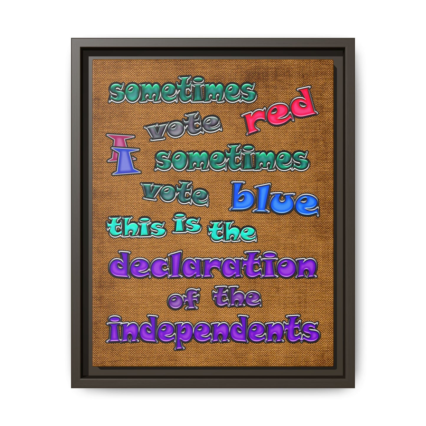 declaration of the independents - framed canvas art (brown papyrus)