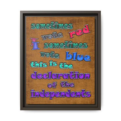 declaration of the independents - framed canvas art (brown papyrus)
