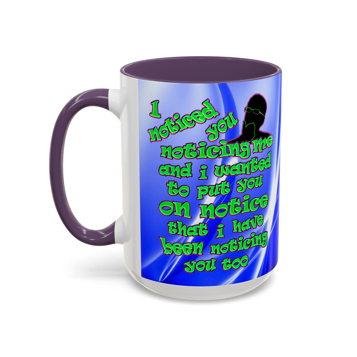 noticed you noticing - Accent Mug (blue-white wave)
