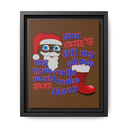 santa's shoes - framed canvas art (brown)