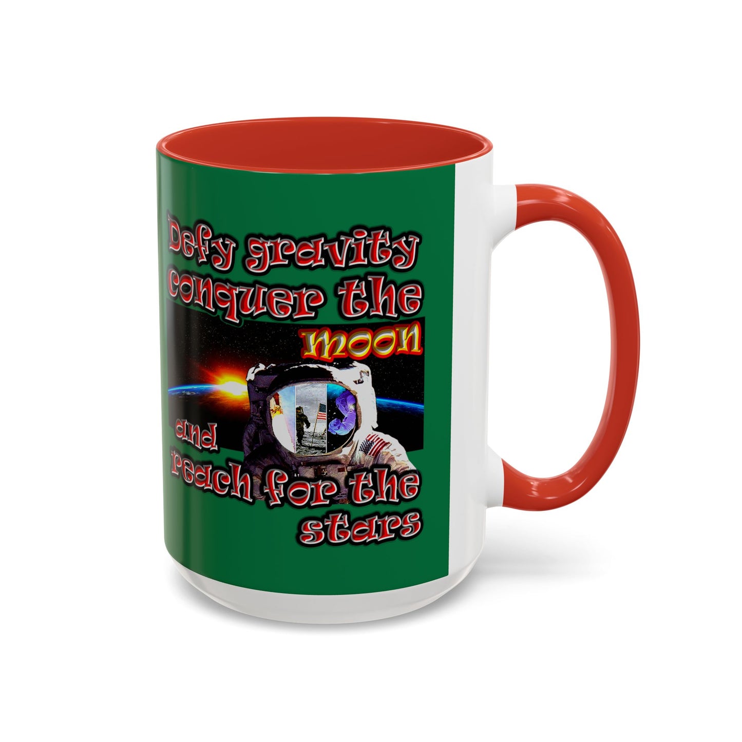 defy conquer reach - Accent Mug (dark green)