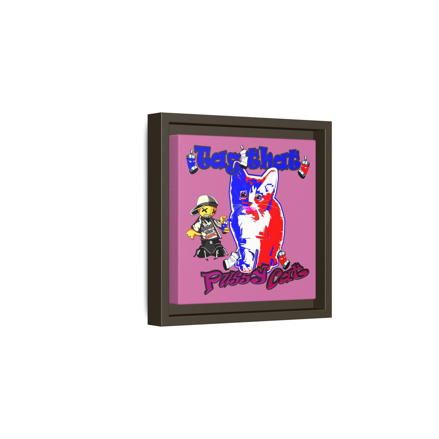 tag that - framed canvas art (light pink)