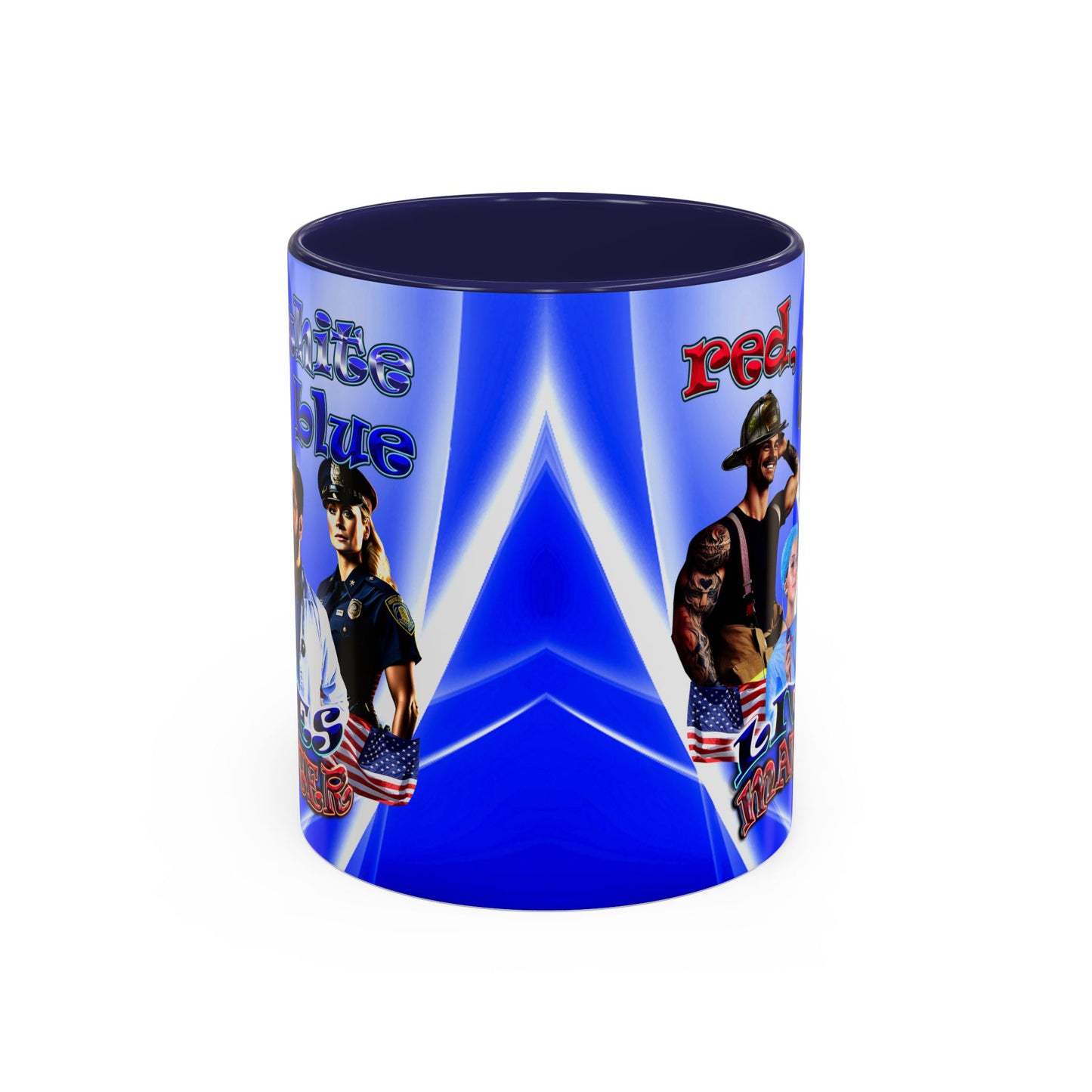 rw&b lives matter - Accent Mug (blue-white wave)