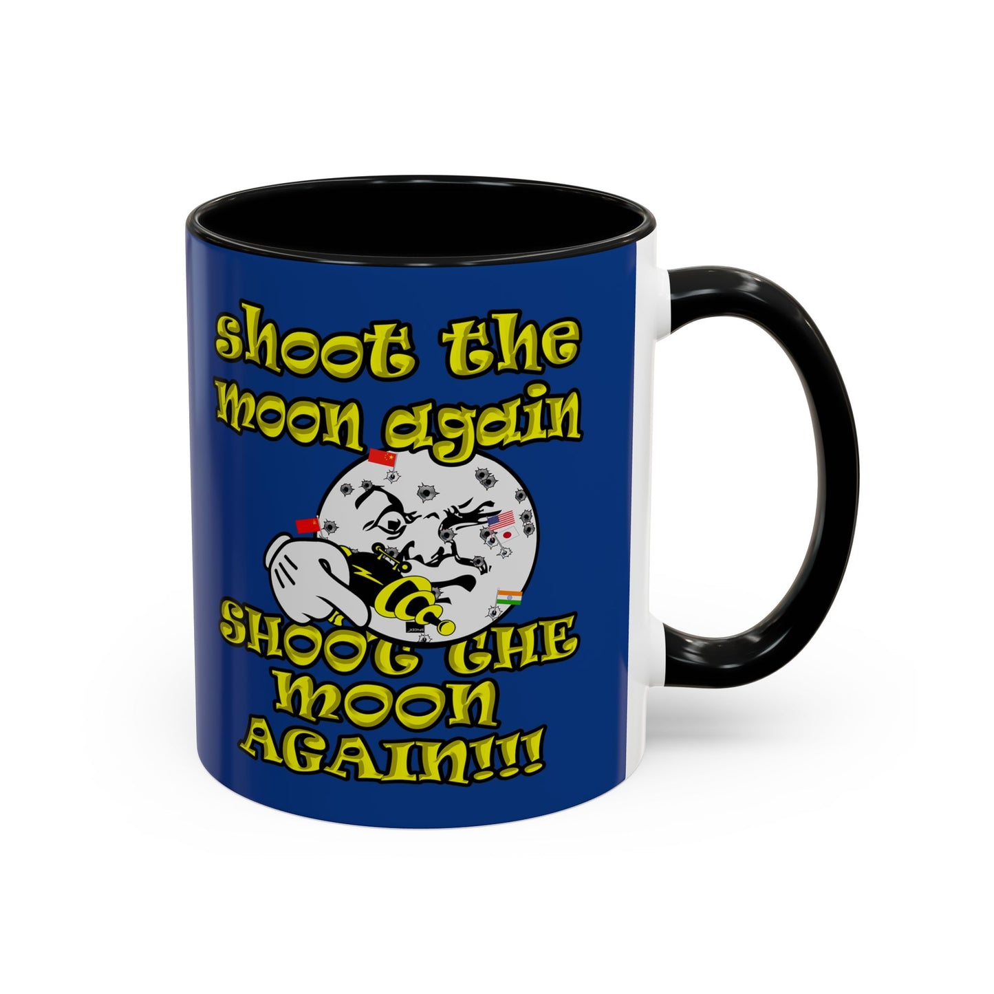shoot the moon again - Accent Mug (dark blue)