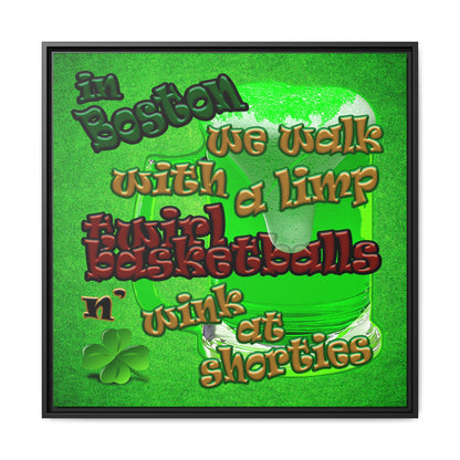 celtics logo - framed canvas art (green turf)