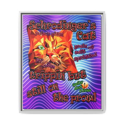 schrodinger's cat - framed canvas art (purple wave)