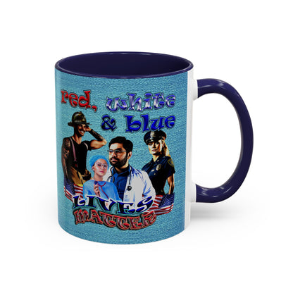 rw&b lives matter - Accent Mug (faded blue)