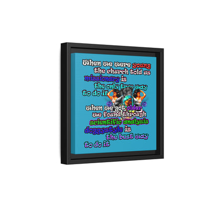 doggystyle - framed canvas art (turquoise)