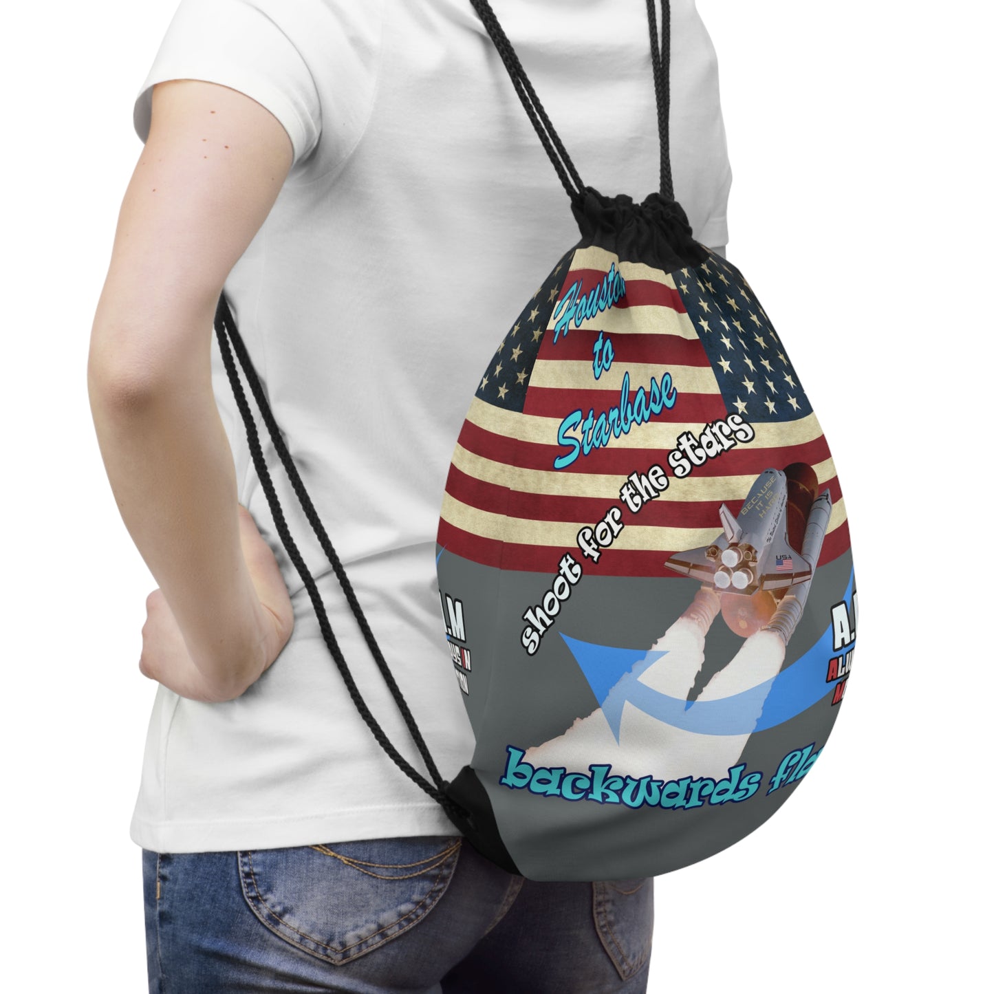 shoot for the stars - Drawstring Bag (dark grey)