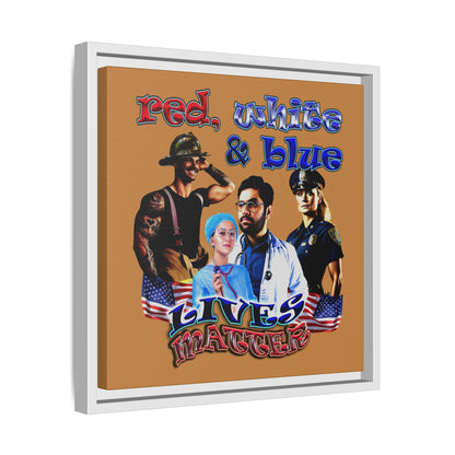 rw&b lives matter - framed canvas art (light brown)