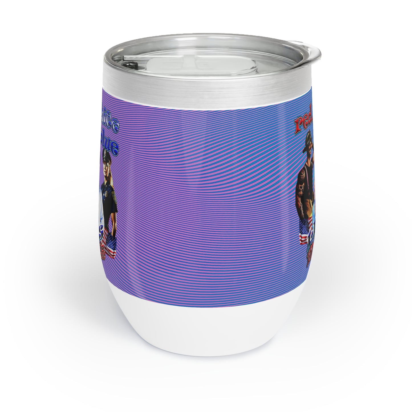 rw&b lives matter - Chill Wine Tumbler (light blue-purple wave)