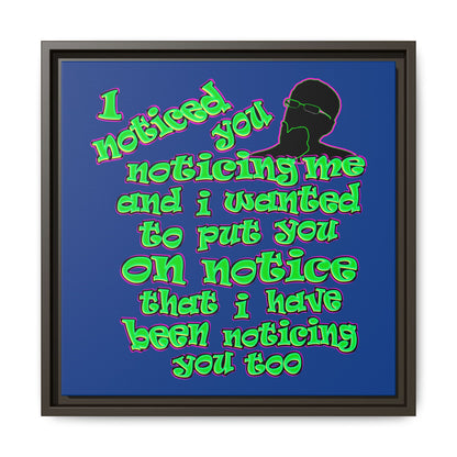 noticed you noticing - framed canvas art (dark blue)
