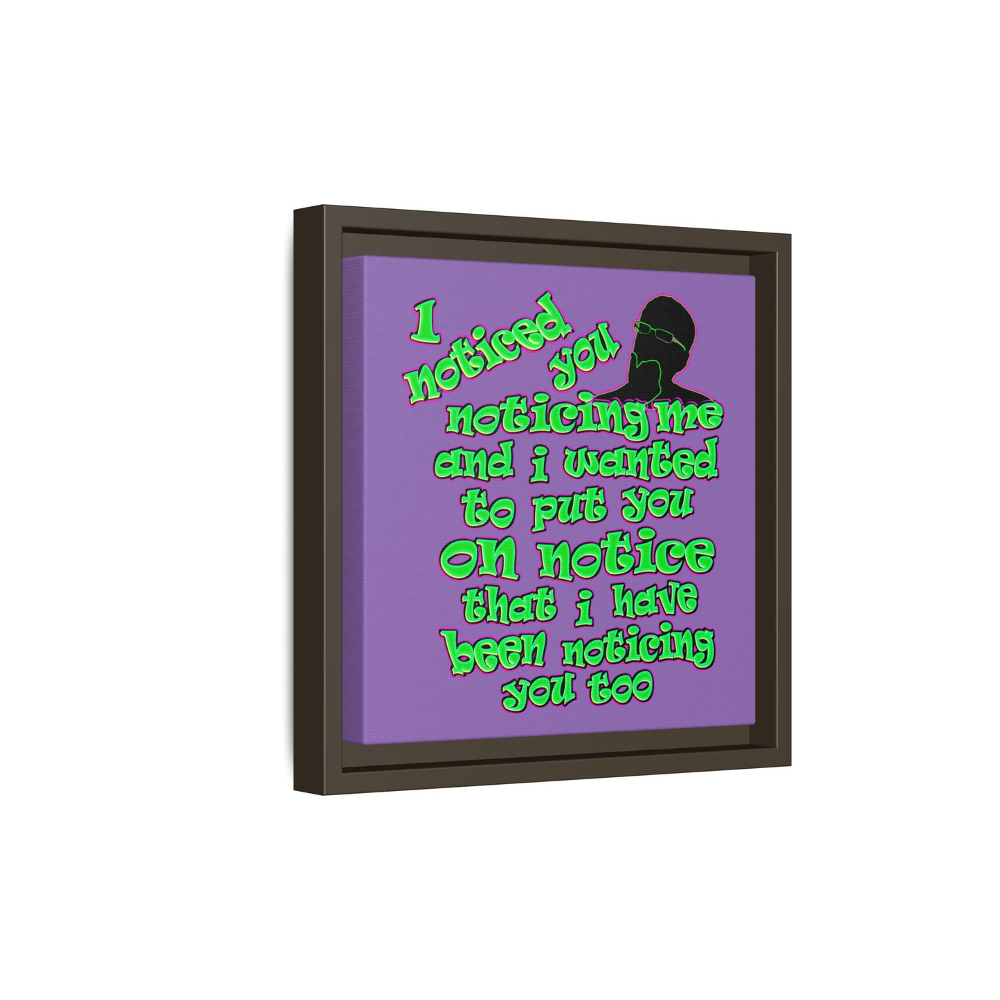 noticed you noticing - framed canvas art (light purple)