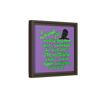 noticed you noticing - framed canvas art (light purple)