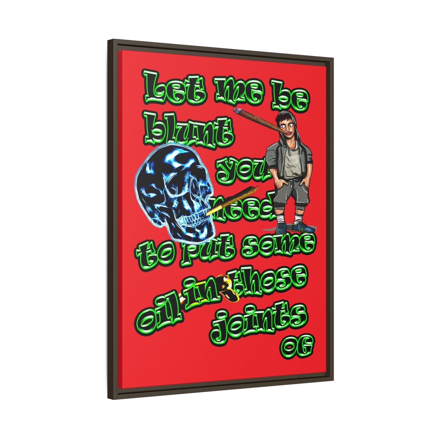 og - framed canvas art (red)