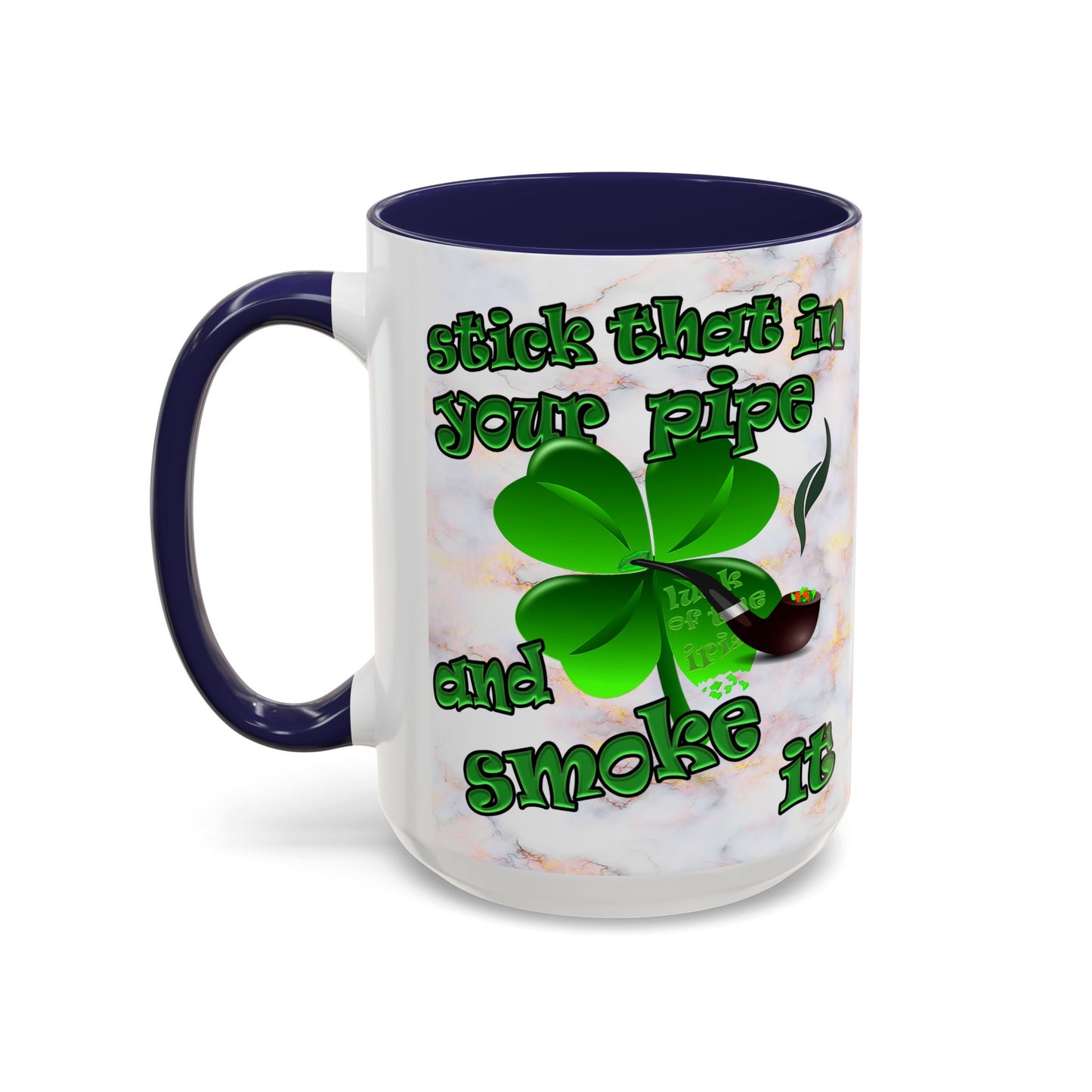 celtics logo - Accent Mug (white marble)