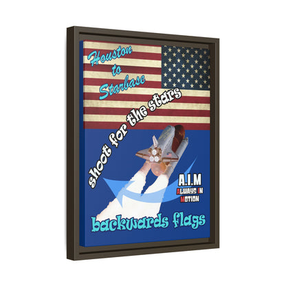 shoot for the stars - framed canvas art (dark blue)