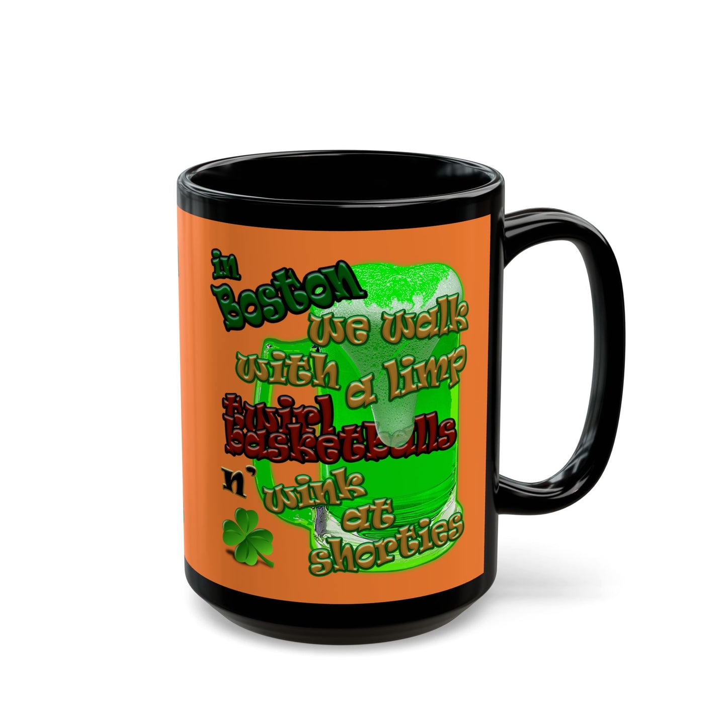 celtics logo - Black Mug (crusta)