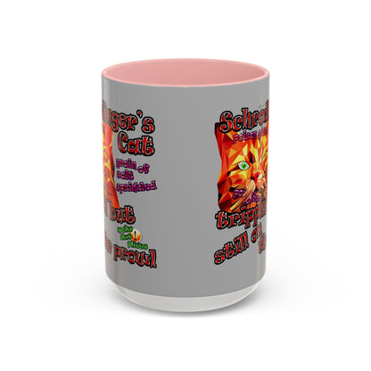 schrodinger's cat - Accent Mug (light grey)