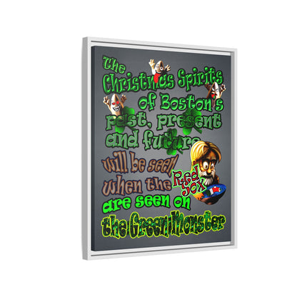 christmas spirits of boston - framed canvas art (grey-light grey)