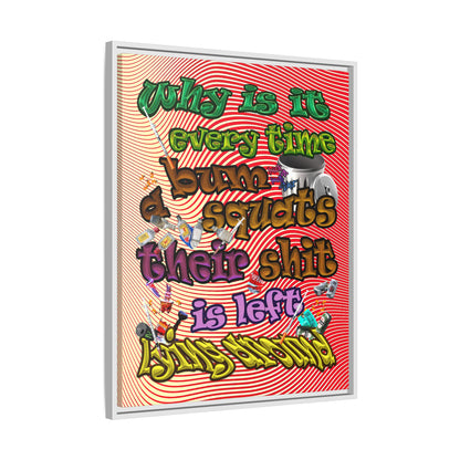the bum's shit - framed canvas art (yellow-orange wave)