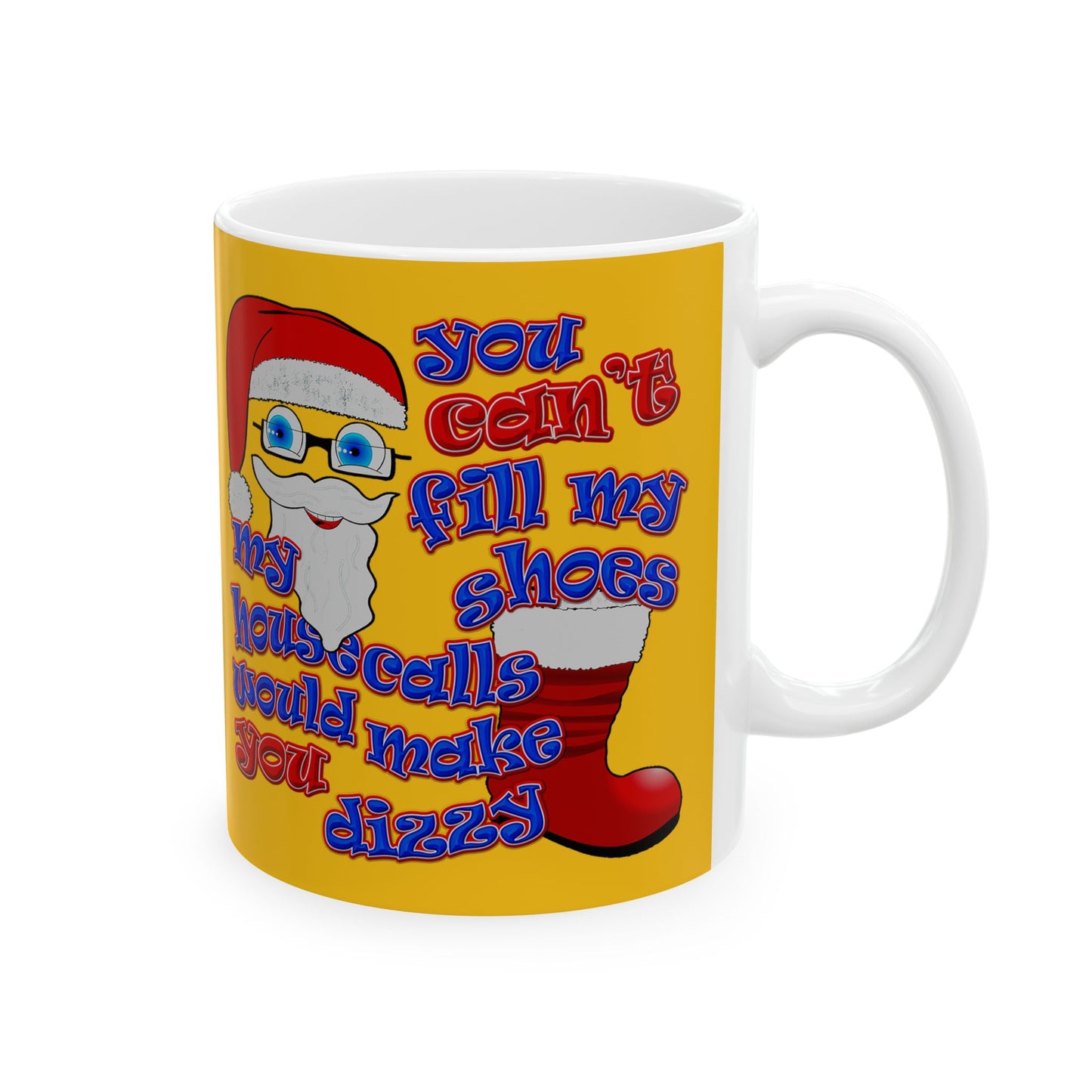 santa's shoes - White Mug (yellow)