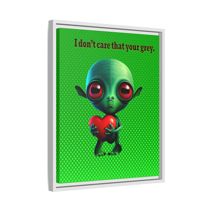 I don't care that your grey - framed canvas art (logo green)