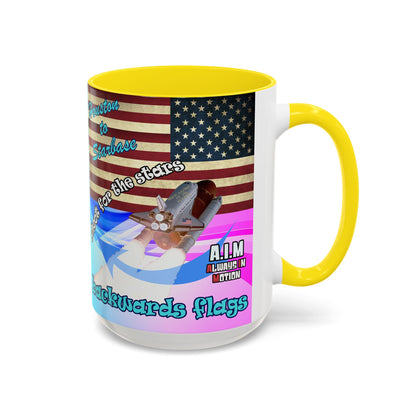 shoot for the stars - Accent Mug (light blue-pink wave)
