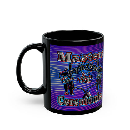 em cee squared - Black Mug (purple wave)